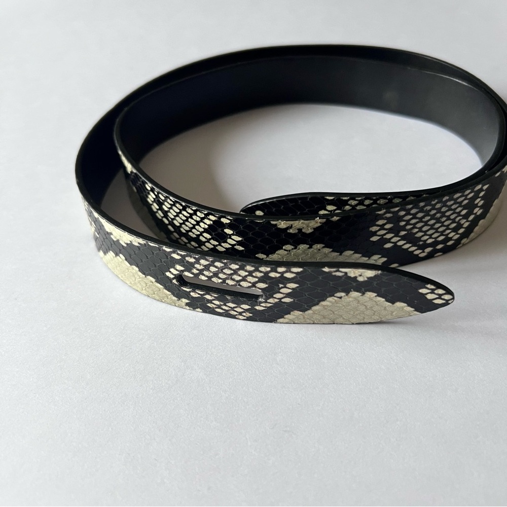 ISABEL MARANT LECCE PYTHON PRINT LEATHER BELT SIZE LARGE NWOT - Picture 4 of 10